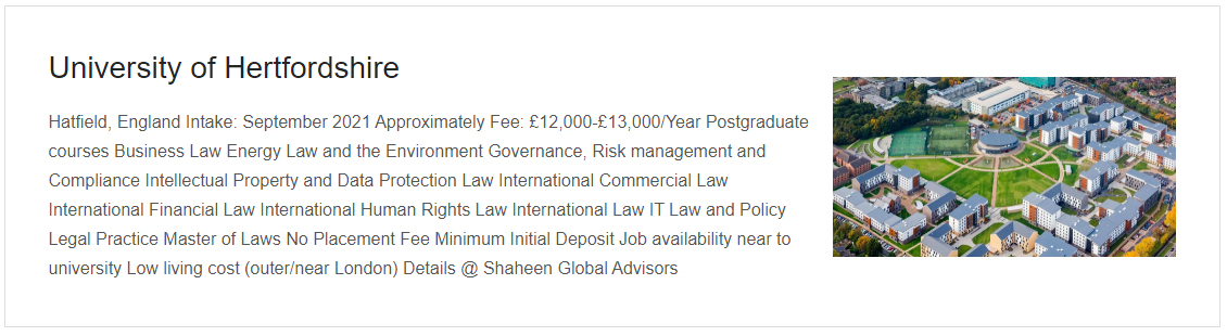 University of Hertfordshire